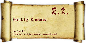 Rettig Kadosa névjegykártya